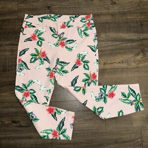 Old Navy Womens Pixie Ankle Pants Pink Floral Boho Peasant Cottagecore Size 16